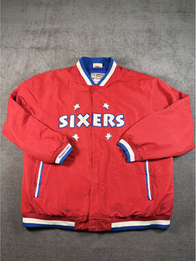 Mitchell & Ness Philadelphia 76ers Red Vintage Jacket, Size 2XL